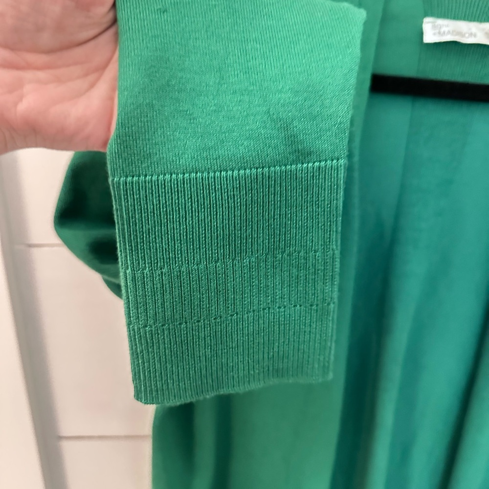 89th & MADISON L open midi length beautiful soft cozy green cardigan classic - Picture 9 of 14
